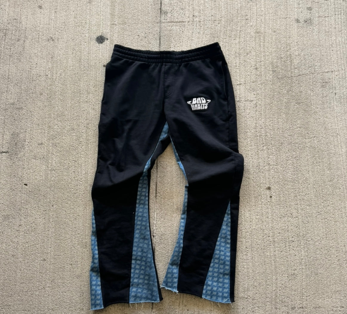 Flared Denim Sweatpants