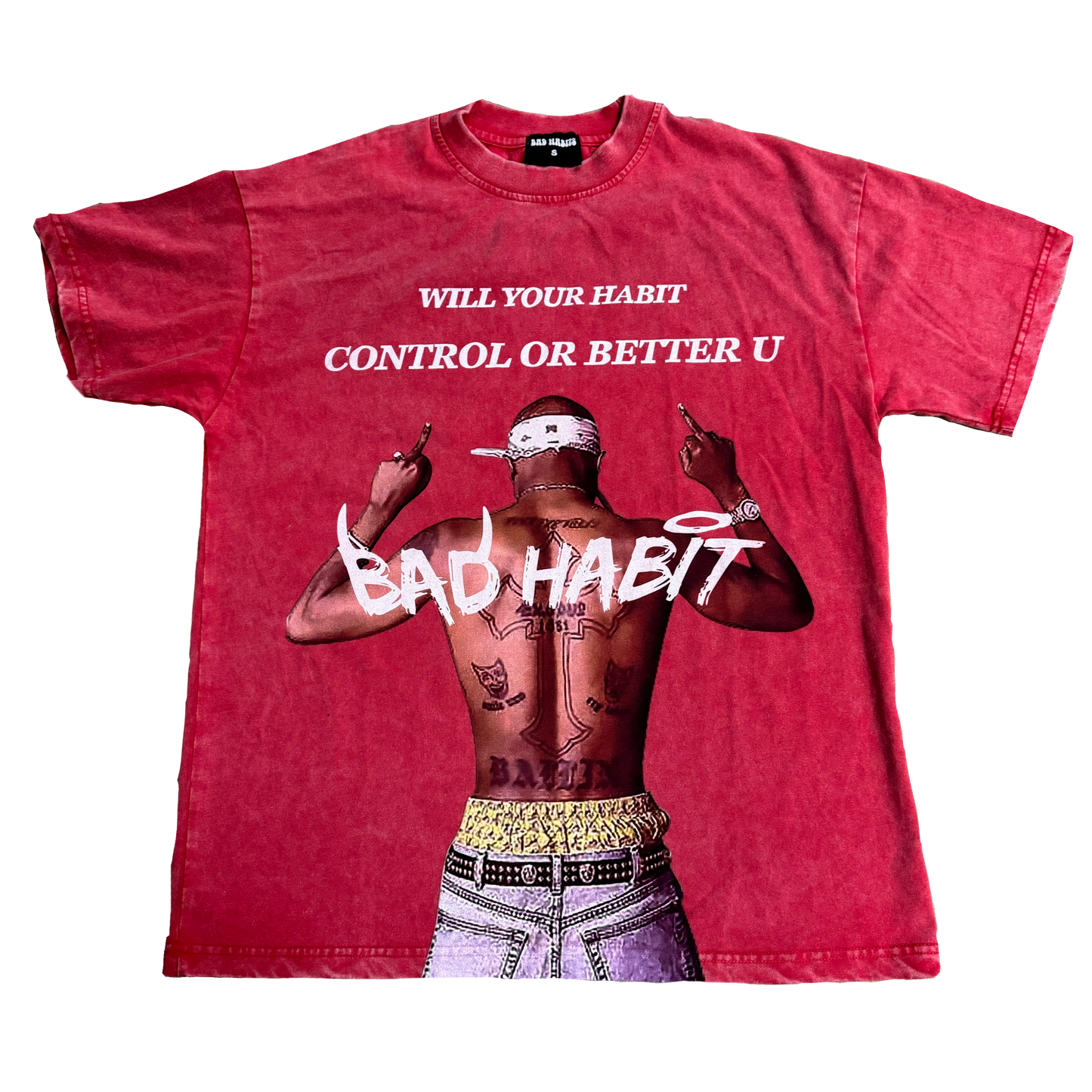 Red BadHabitXTupac Tee